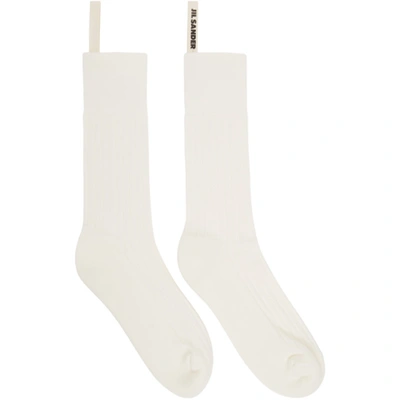 Jil Sander Three-pack Off-white Classic Socks In 100 White