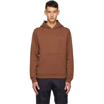 Affix Brown Standardized Logo Hoodie In Umber