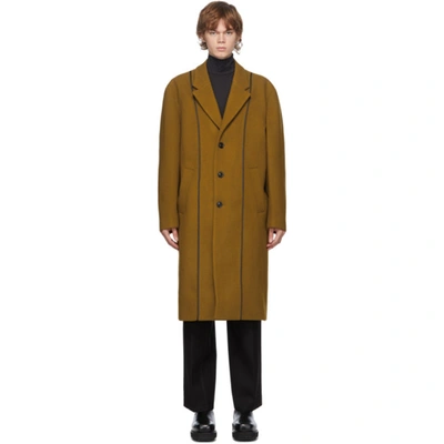 Andersson Bell Tan Wool Daddy Classic Coat In Tobacco