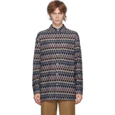 Andersson Bell Multicolor Knit Bohemian Shirt In Black Multi