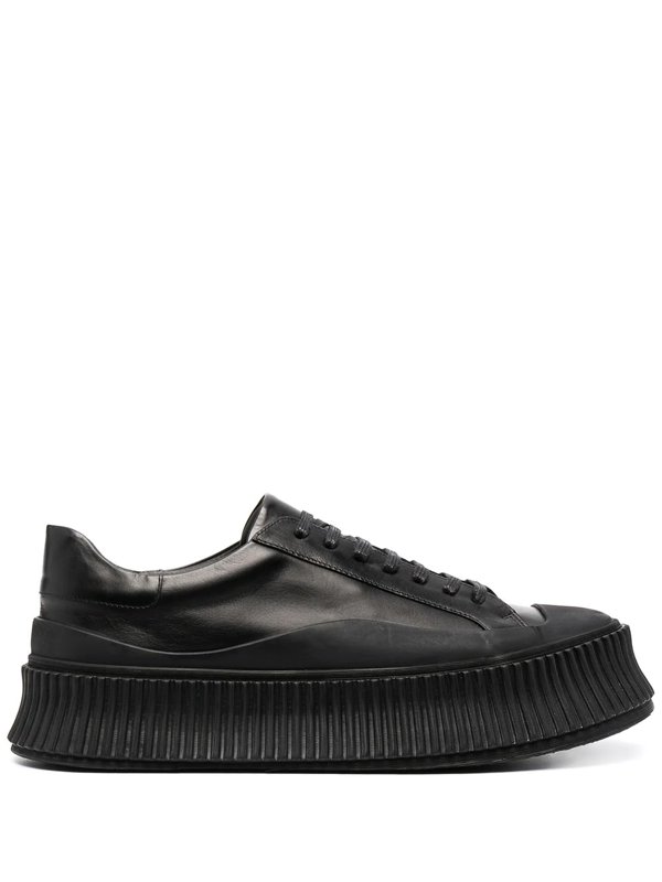 jil sander leather platform sneakers