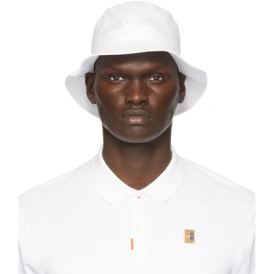 Nike White Washed Nsw Bucket Hat In 100 White