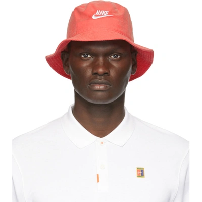Nike Red Washed Nsw Bucket Hat In 631 Track R