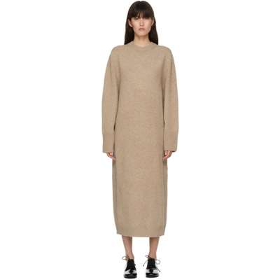 Arch The Ssense Exclusive Brown Wool & Cashmere Crewneck Dress In Light Brown