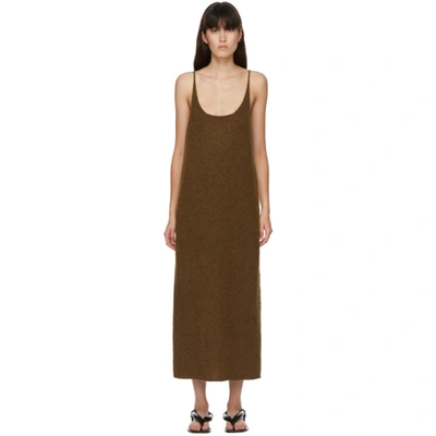Arch The Ssense Exclusive Brown Mohair Knit Tank Dress In Chocolate B