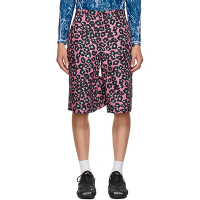 Comme Des Garçons Homme Deux Pink Animal Shorts In 2 Pink