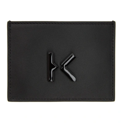 Kenzo Black Leather Card Holder In 99 Black