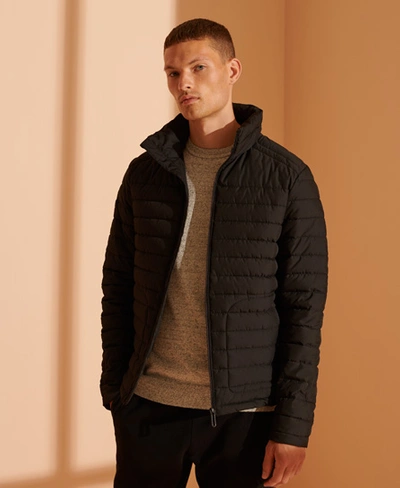 Superdry Non-hooded Fuji Padded Jacket In Black