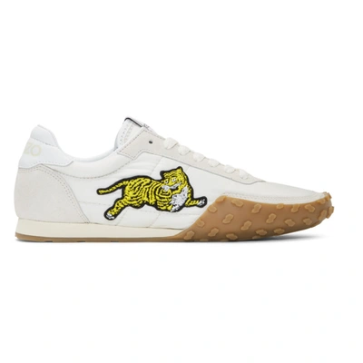 Kenzo Tiger Appliqué Sneakers In White