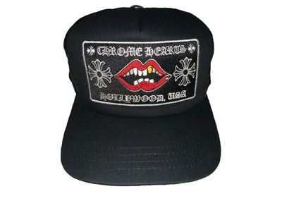 Pre-owned Chrome Hearts Chomper Hollywood Trucker Hat Black