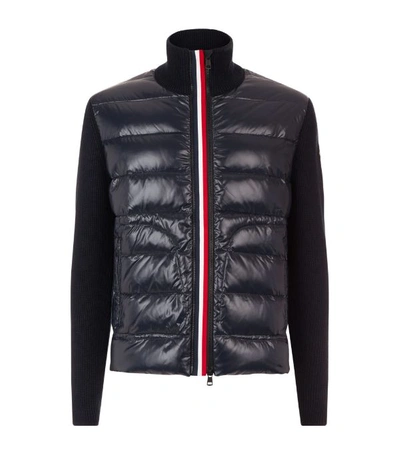 Moncler Maglione Tricot Down Knit Jacket In Black