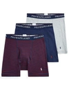 Polo Ralph Lauren Classic Fit Cotton Boxer Brief 3-pack In Cruise Navy,wine