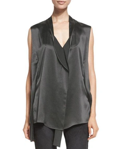 Narciso Rodriguez Deconstructed-placket Sleeveless Vest, Graphite
