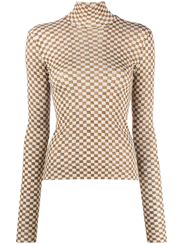 mesh top turtleneck