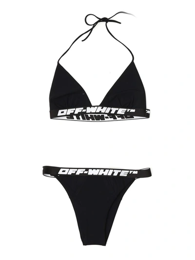 Off-white Black Polyester Bikini