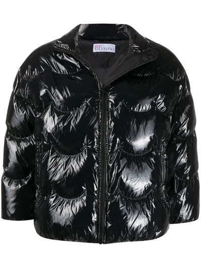 Red Valentino Short Down Jacket Black Down Woman