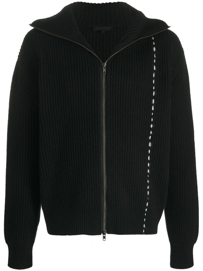 Ann Demeulemeester Ribbed Knit Jumper In Black