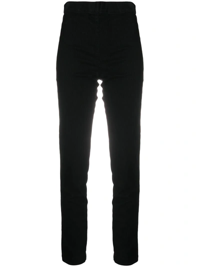 D-exterior Ribbed Skinny-fit Trousers In Black