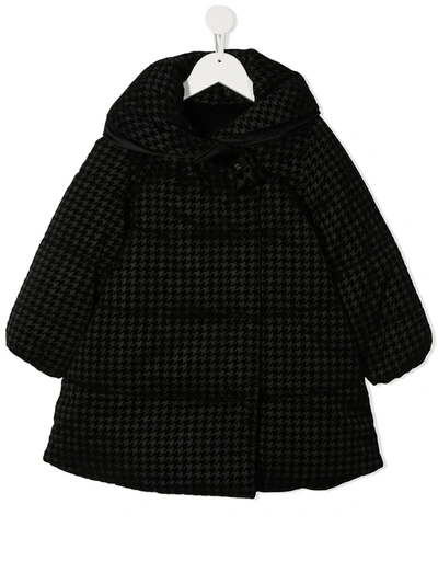 Abel & Lula Kids' Checked Padded Coat In Black