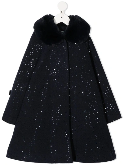 Abel & Lula Kids' Sequinned Coat In Blue