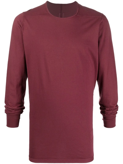 Rick Owens Drkshdw Long-sleeved Cotton Sweatshirt In Red