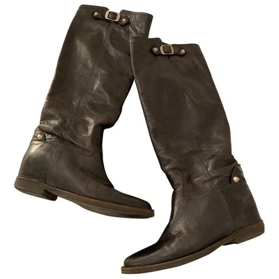 Pre-owned Via Roma Xv Leather Boots In Brown