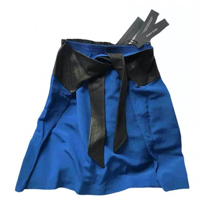 Pre-owned Damir Doma Leather Mini Skirt In Blue