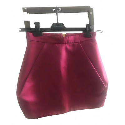 Pre-owned Balmain Silk Mini Skirt In Pink