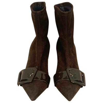 Pre-owned Ermanno Scervino Ankle Boots In Brown