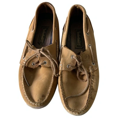 Pre-owned Timberland Beige Leather Flats