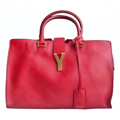 Pre-owned Saint Laurent Chyc Leather Handbag In Red