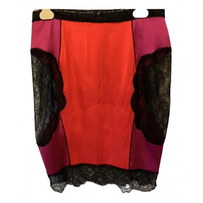 Pre-owned La Perla Silk Mid-length Skirt In Pink