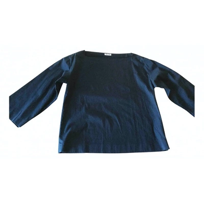 Pre-owned Miu Miu Blue Cotton Top