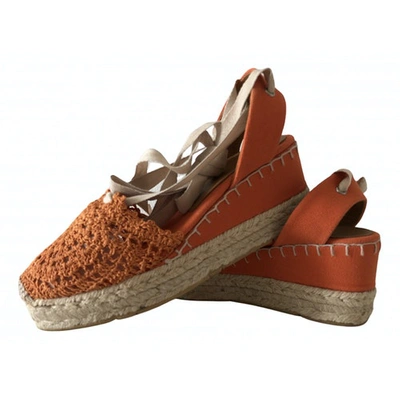 Pre-owned Ralph Lauren Cloth Espadrilles In Orange