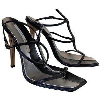 Pre-owned Diego Dolcini Leather Sandals In Black