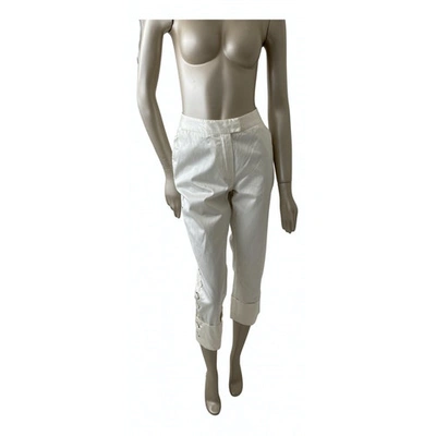 Pre-owned Emanuel Ungaro Trousers In White