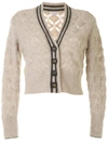 Brunello Cucinelli Pointelle Mohair & Wool Blend Cardigan In Pale Grey