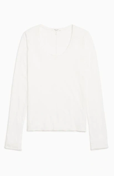 Rag & Bone Gaia Organic Pima Cotton Long Sleeve T-shirt In White
