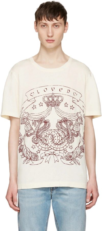 Gucci Printed Vintage Cotton Jersey T-shirt In 7567 Sunkissed/malbe |  ModeSens