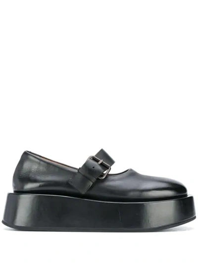 Marsèll Strapped Platform Oxford Shoes In Black