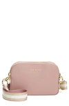 Ted Baker Amerrah Branded Strap Leather Crossbody Bag In Pink