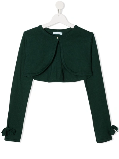 Abel & Lula Teen Cropped Cardigan In Green