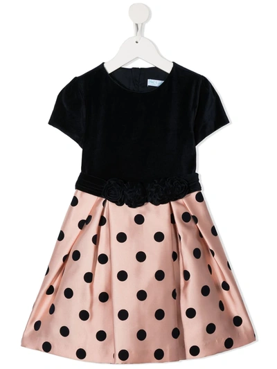 Abel & Lula Kids' Polka-dot Pleated Dress In Blue