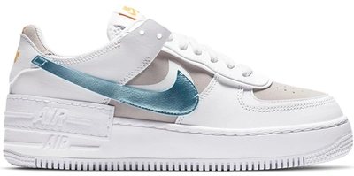 Pre-owned Nike Air Force 1 Low Shadow White Vast Grey Glacier Ice (women's) In White/vast Grey-university Gold-glacier Ice