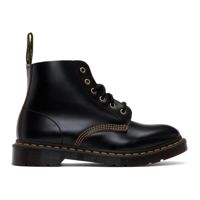 Dr. Martens' Archive 101 Arc Leather Combat Boots In Black