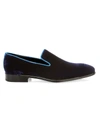 Saks Fifth Avenue Collection Velvet Loafers In Blue
