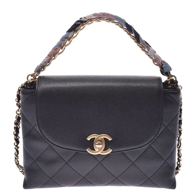 Pre-owned Chanel Black Caviar Flap Chain Shoulder Bag