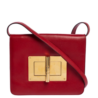 Pre-owned Tom Ford Red Leather Large Natalia Shoulder Bag