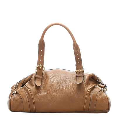 Pre-owned Burberry Beige Leather Shoulder Bag In Brown