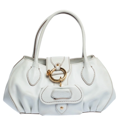 Pre-owned Tod's White Leather Front Pocket Satchel